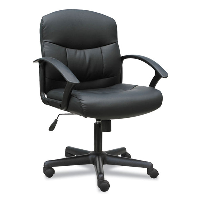 3-Oh-Three Mid-Back Executive Leather Chair, Supports Up to 250 lb, 18.31" to 23.03" Seat Height, Black