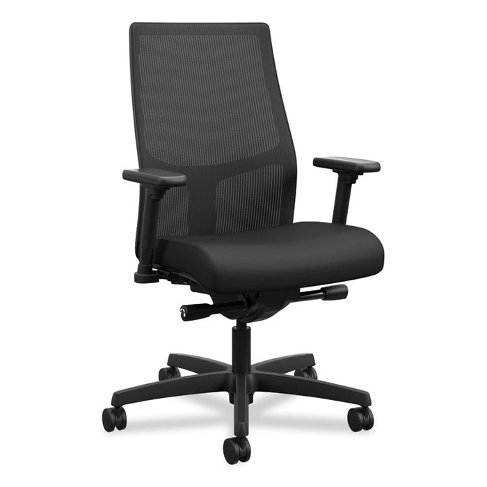 Ignition 2.0 4-Way Stretch Mid-Back Mesh Task Chair, Supports up to 300 lbs, Black Seat/Back and Base