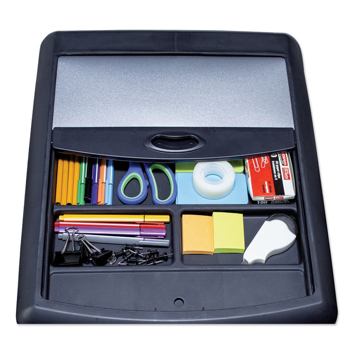 Two-Drawer Mobile Filing Cabinet with Metal Siding, 19w x 15d x 23h, Silver/Black