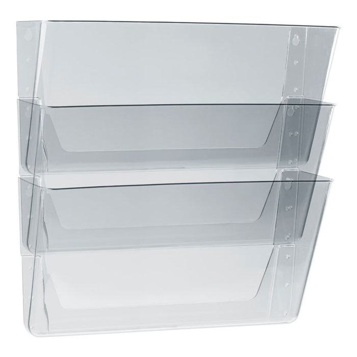 Wall File, Legal 16 x 14, Three Pocket, Clear