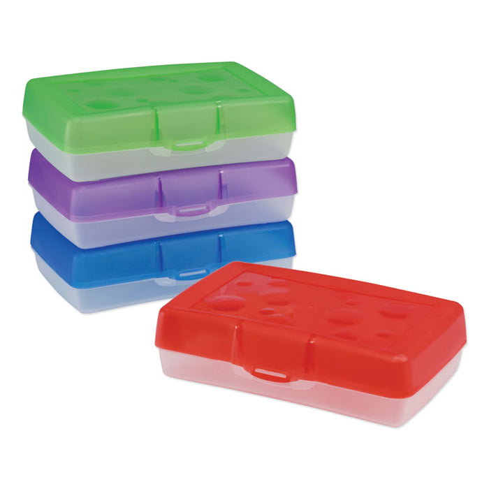 Pencil Box, 8.38" x 5.63" x 2.5", Randomly Assorted Colors