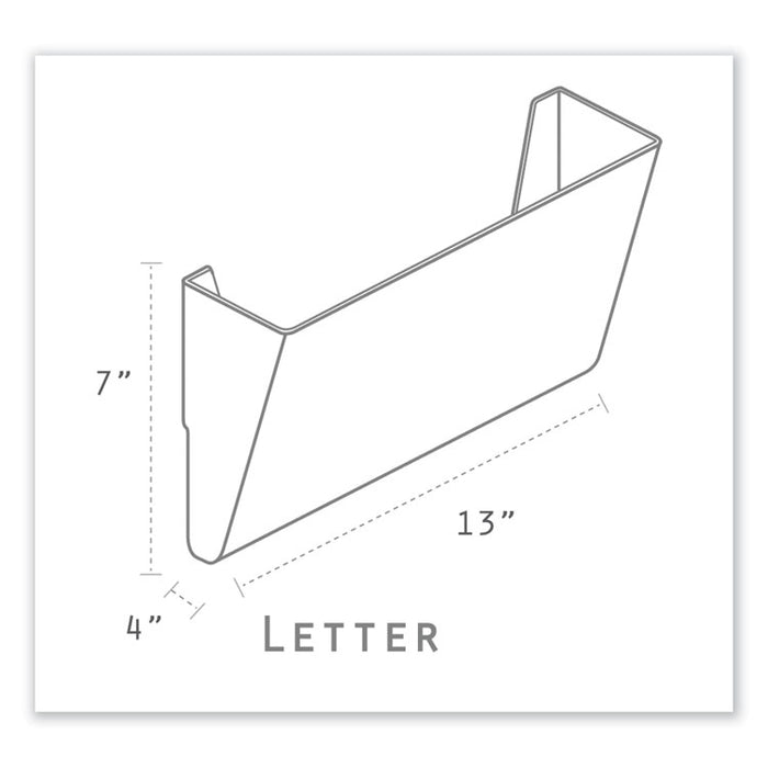 Wall File, Letter Size, 13" x 4" x 7", Clear