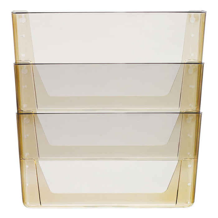 Wall File, 3 Sections, Legal Size, 16" x 4" x 14", Smoke, 3/Set