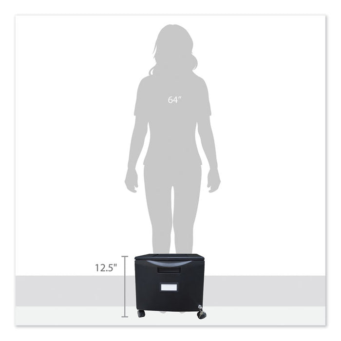 Single-Drawer Mobile Filing Cabinet, 14.75w x 18.25d x 12.75h, Black