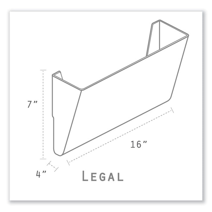 Wall File, Legal 16 x 14, Three Pocket, Clear