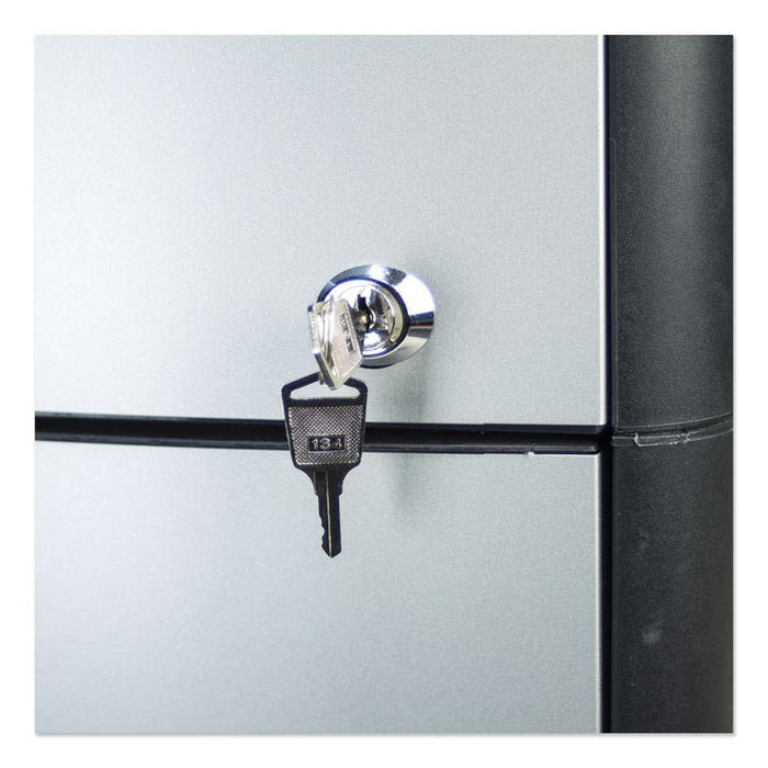 Two-Drawer Mobile Filing Cabinet with Metal Siding, 19w x 15d x 23h, Silver/Black