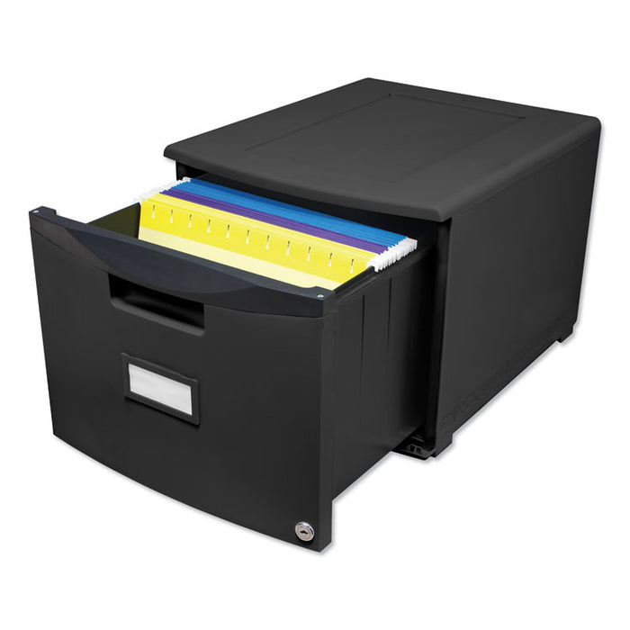 Single-Drawer Mobile Filing Cabinet, 14.75w x 18.25d x 12.75h, Black