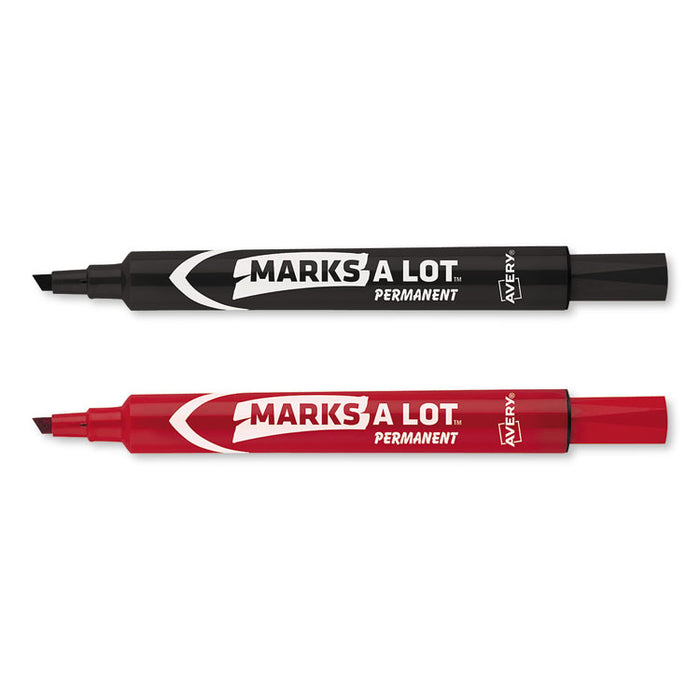 MARKS A LOT Large Desk-Style Permanent Marker Value Pack, Broad Chisel Tip, Assorted Colors, 24/Set