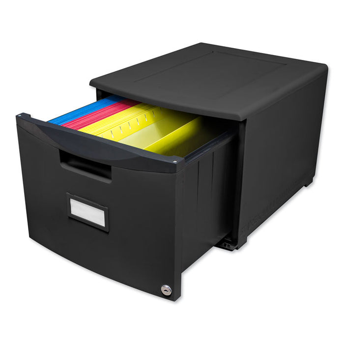 Single-Drawer Mobile Filing Cabinet, 14.75w x 18.25d x 12.75h, Black