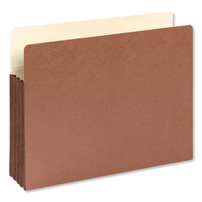 Redrope Drop-Front File Pockets w/ Fully Lined Gussets, 3.5" Expansion, Letter Size, Redrope, 10/Box
