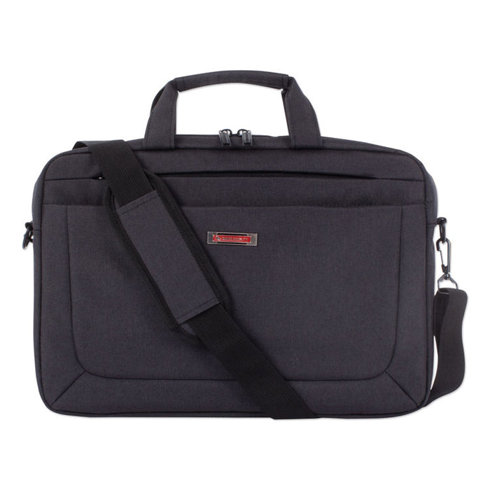 Cadence 2 Section Briefcase, Fits Devices Up to 15.6", Polyester, 4.5 x 4.5 x 16, Charcoal