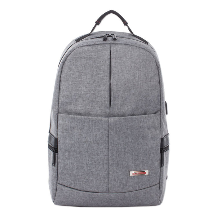 Sterling Slim Business Backpack, Holds Laptops 15.6", 5.5" x 5.5" x 18", Gray