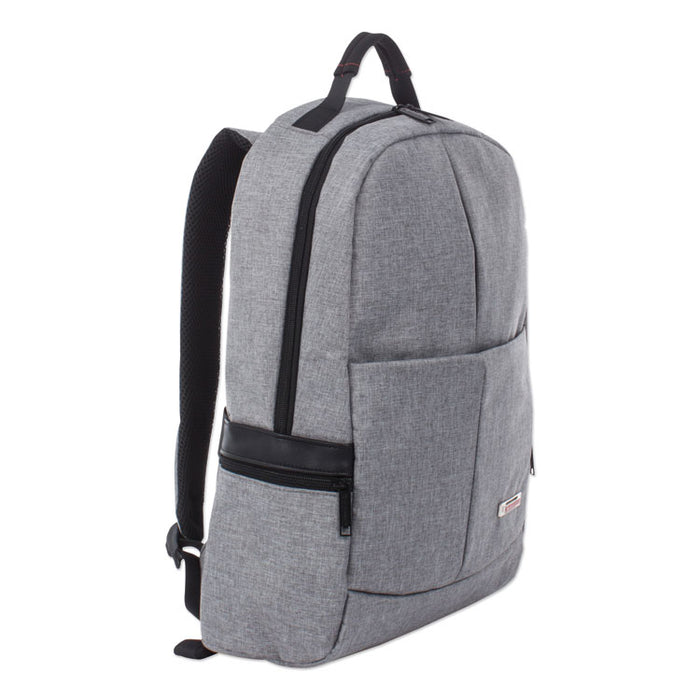 Sterling Slim Business Backpack, Holds Laptops 15.6", 5.5" x 5.5" x 18", Gray