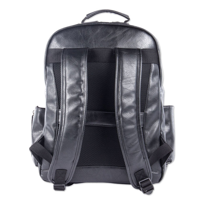 Valais Backpack, Fits Devices Up to 15.6", Leather, 5.5 x 5.5 x 16.5, Black