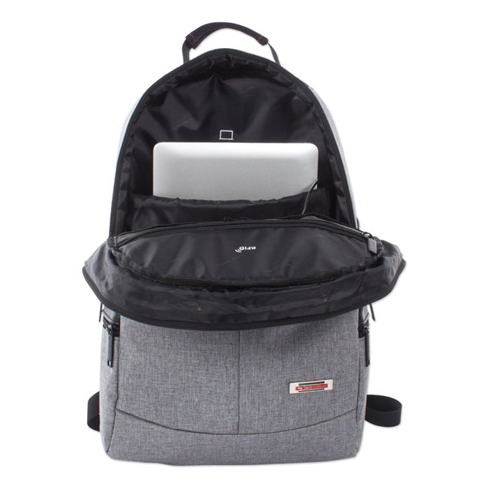 Sterling Slim Business Backpack, Holds Laptops 15.6", 5.5" x 5.5" x 18", Gray