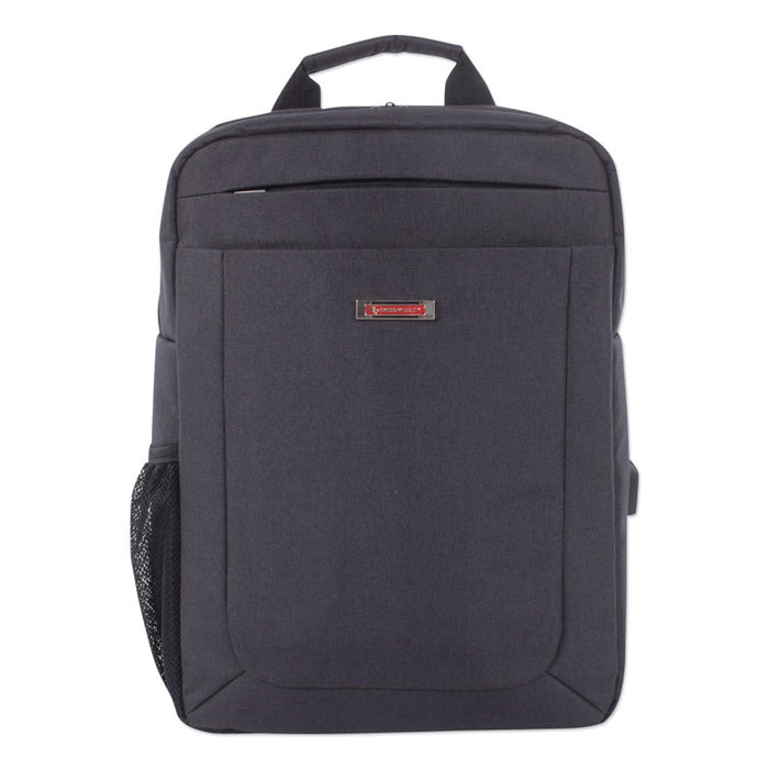Cadence Slim Business Backpack, Holds Laptops 15.6", 4.5" x 4.5" x 17", Charcoal