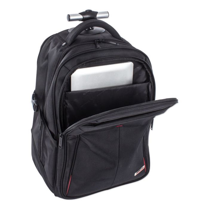 Purpose Overnight Backpack On Wheels, 11" x 11" x 21.5", Black