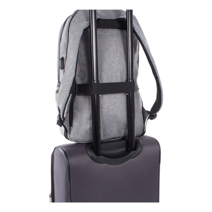 Sterling Slim Business Backpack, Holds Laptops 15.6", 5.5" x 5.5" x 18", Gray