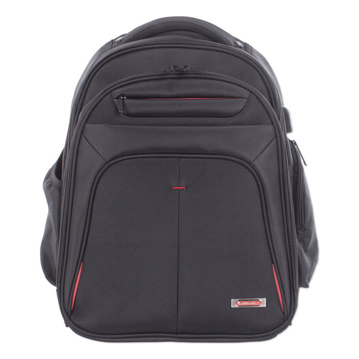 Purpose 2 Section Business Backpack, Laptops 15.6", 8.5" x 8.5" x 19.5", Black