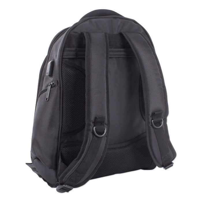 Purpose 2 Section Business Backpack, Laptops 15.6", 8.5" x 8.5" x 19.5", Black