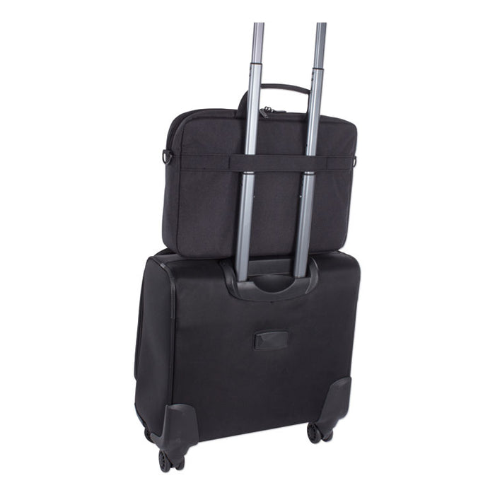 Cadence Slim Briefcase, Fits Devices Up to 15.6", Polyester, 3.5 x 3.5 x 16, Charcoal