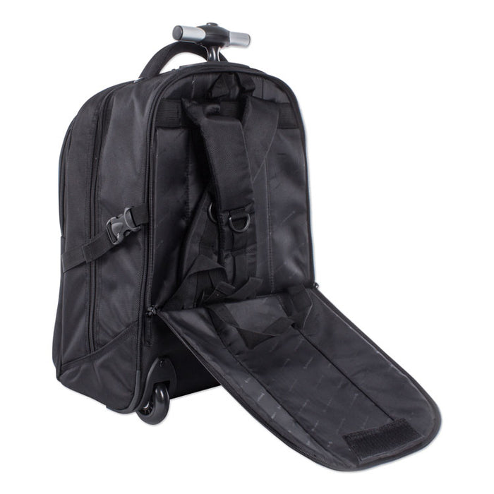 Purpose Overnight Backpack On Wheels, 11" x 11" x 21.5", Black