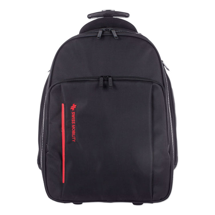 Stride Business Backpack On Wheels, Fits Devices Up to 15.6", Polyester, 10 x 10 x 21.5, Black
