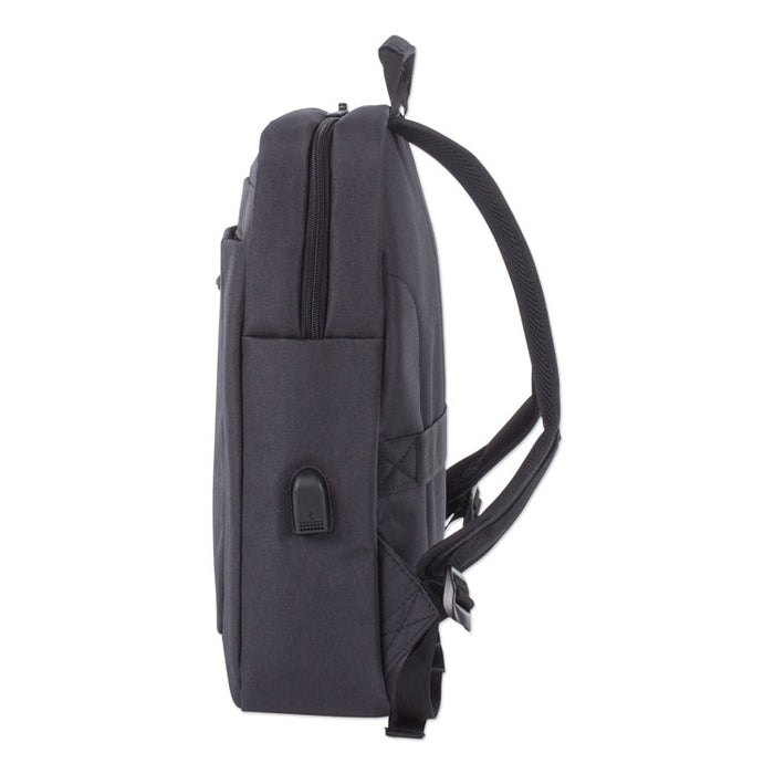 Cadence Slim Business Backpack, Holds Laptops 15.6", 4.5" x 4.5" x 17", Charcoal