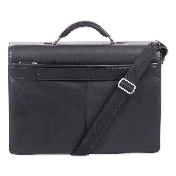 Milestone Briefcase, Holds Laptops 15.6", 5" x 5" x 12", Black