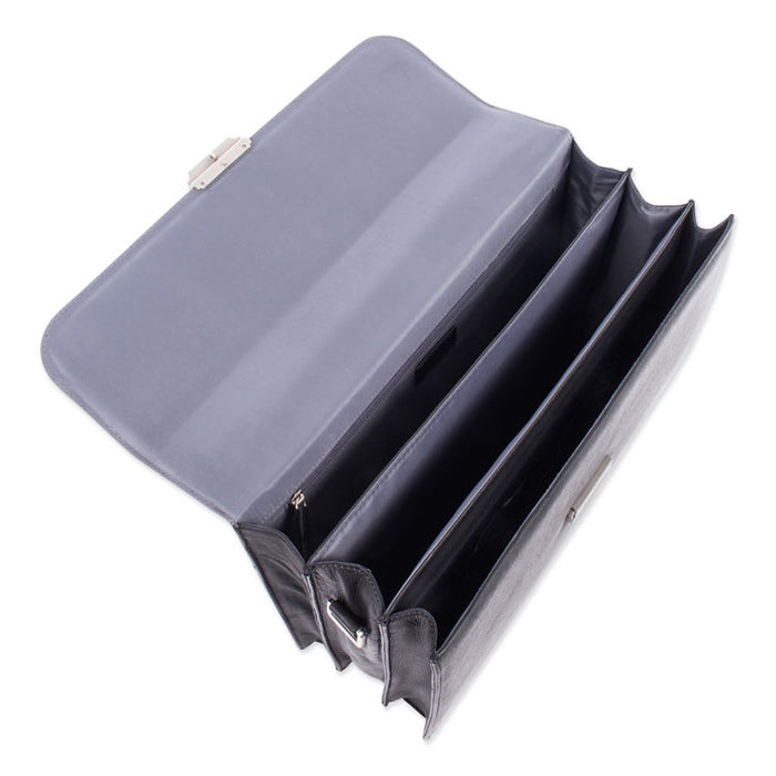 Milestone Briefcase, Holds Laptops 15.6", 5" x 5" x 12", Black