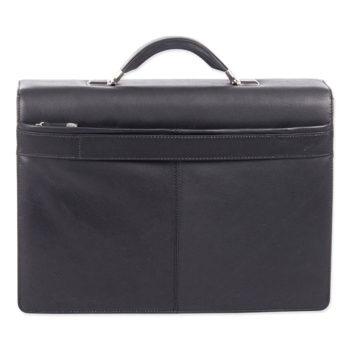 Milestone Briefcase, Holds Laptops 15.6", 5" x 5" x 12", Black