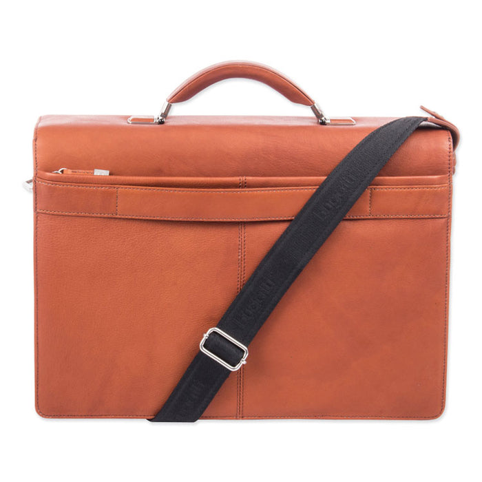 Milestone Briefcase, Fits Devices Up to 15.6", Leather, 5 x 5 x 12, Cognac