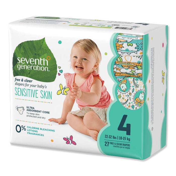 Free and Clear Baby Diapers, Size 4, 22 lbs to 32 lbs, 108/Carton