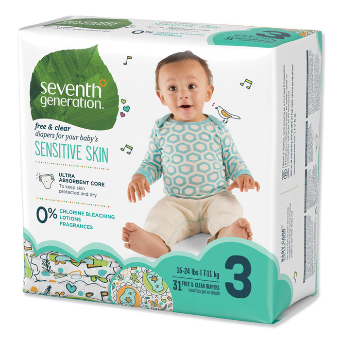 Free and Clear Baby Diapers, Size 3, 16 lbs to 24 lbs, 124/Carton