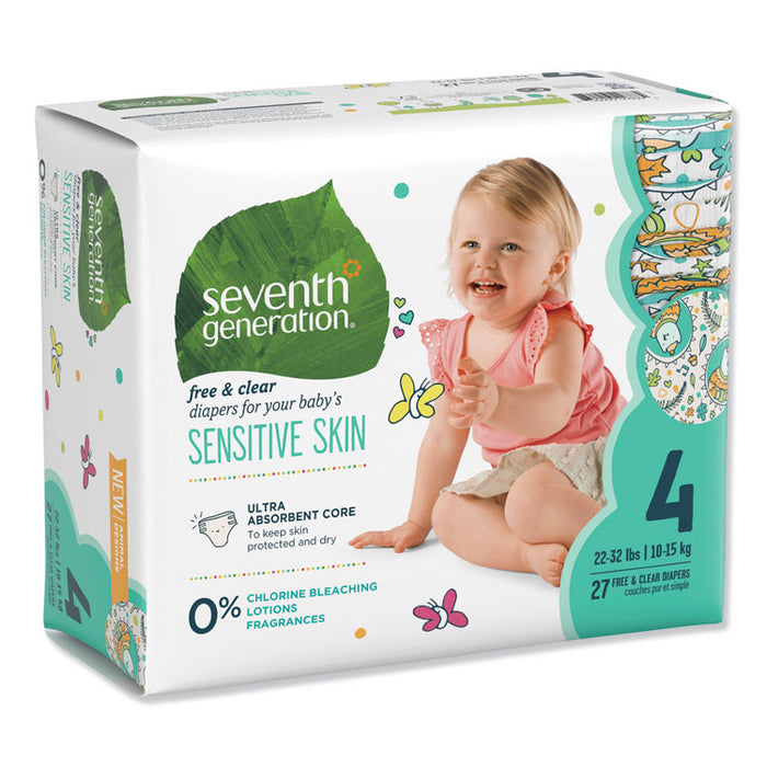 Free and Clear Baby Diapers, Size 4, 22 lbs to 32 lbs, 108/Carton