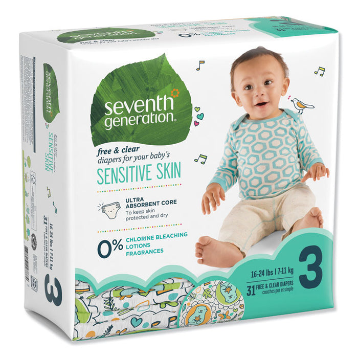 Free and Clear Baby Diapers, Size 3, 16 lbs to 24 lbs, 124/Carton