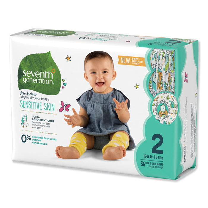 Free and Clear Baby Diapers, Size 2, 12 lbs to 18 lbs, 144/Carton