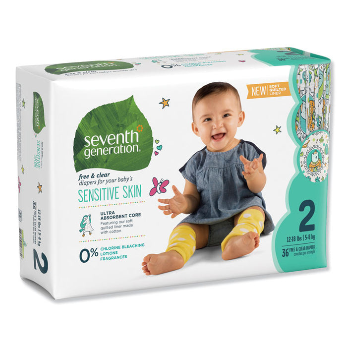 Free and Clear Baby Diapers, Size 2, 12 lbs to 18 lbs, 144/Carton