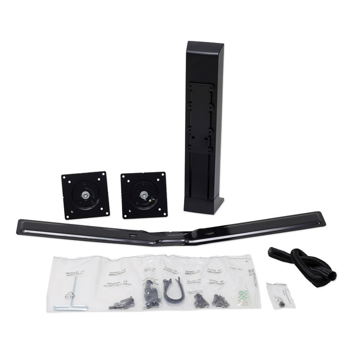Monitor Riser, Dual Monitor Kit, 30 Degrees Tilt, Up to 24", 16 to 28 lbs, Black