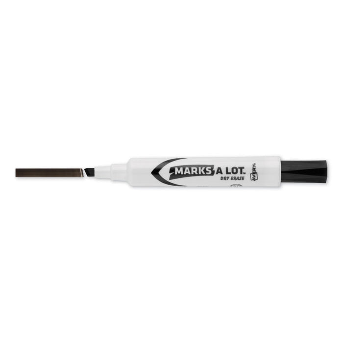 MARKS A LOT Desk-Style Dry Erase Marker, Broad Chisel Tip, Black, Dozen