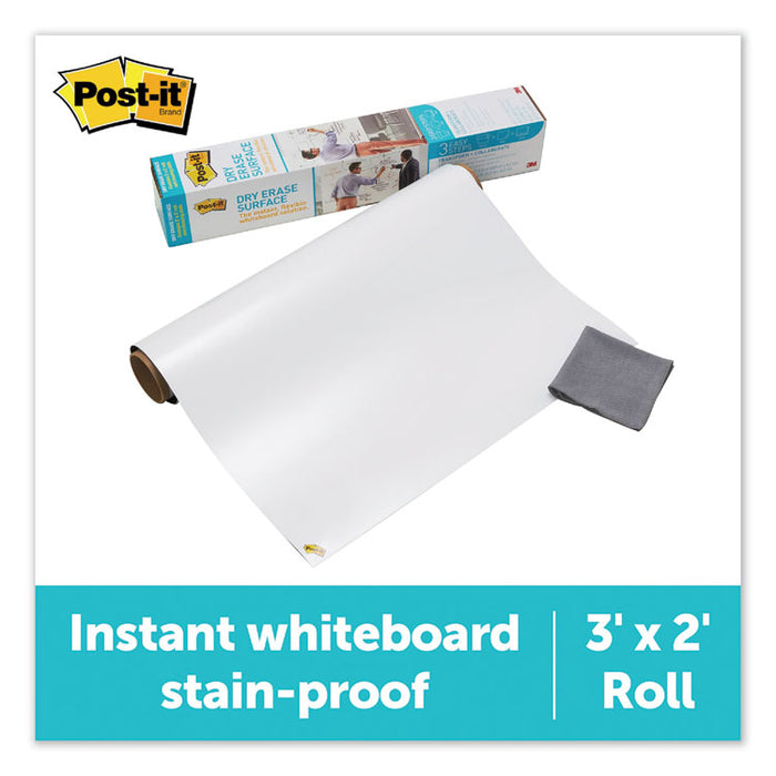Dry Erase Surface with Adhesive Backing, 36" x 24", White