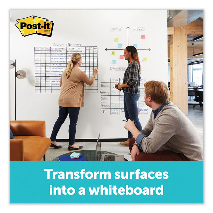 Dry Erase Surface with Adhesive Backing, 96" x 48", White