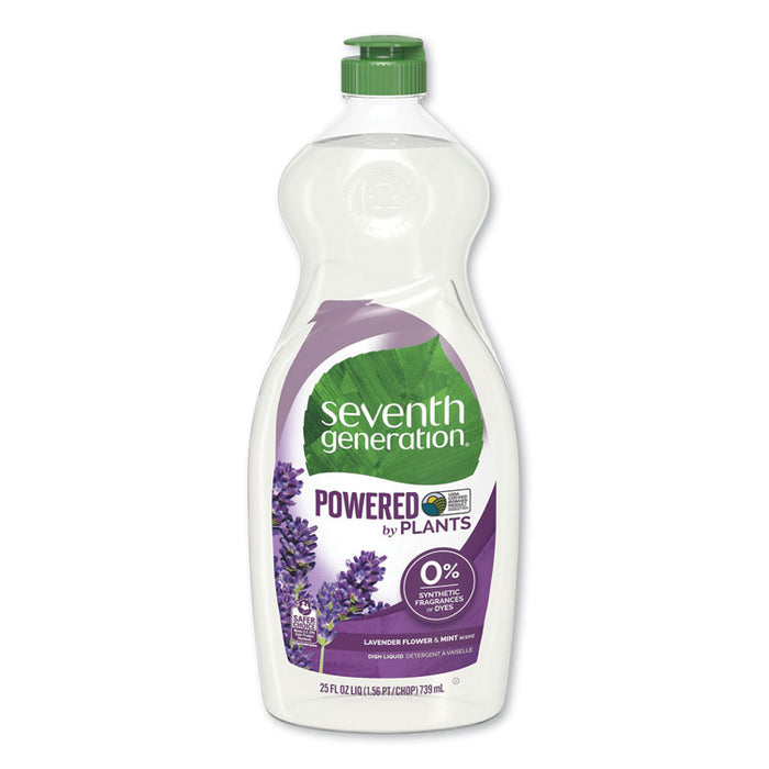 Natural Dishwashing Liquid, Lavender Floral and Mint, 25 oz Bottle, 12/Carton