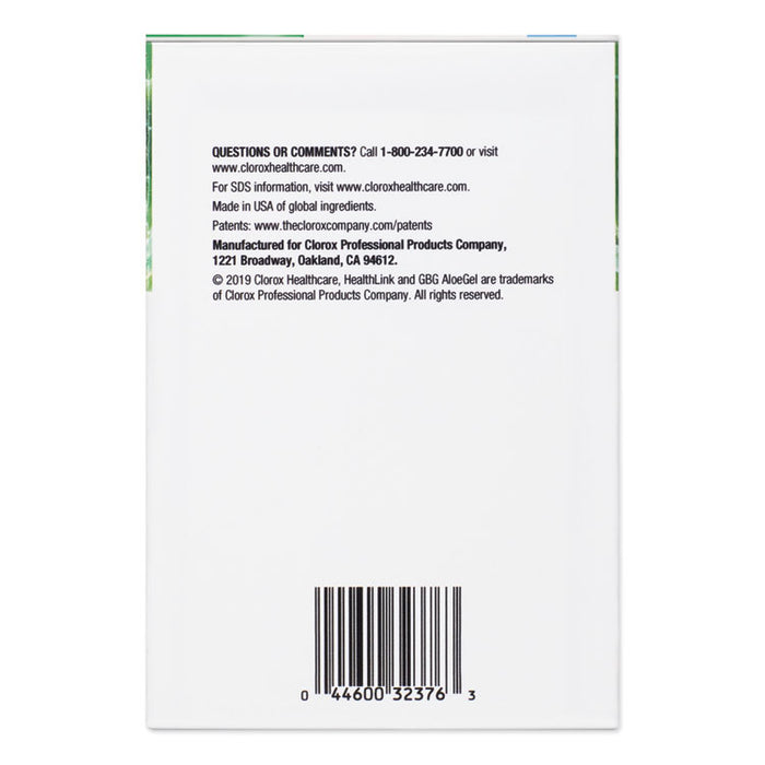 GBG AloeGel Instant Gel Hand Sanitizer, 800 mL Bag-in-a-Box, 12/Carton