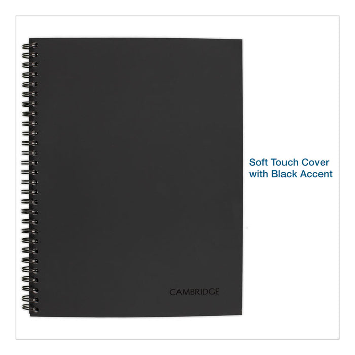 Wirebound Business Notebook, 1 Subject, Wide/Legal Rule, Black Cover, 11 x 8.5, 80 Sheets