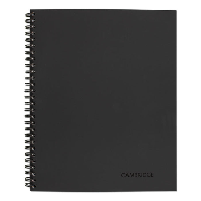 Wirebound Business Notebook, 1 Subject, Wide/Legal Rule, Black Cover, 11 x 8.5, 80 Sheets