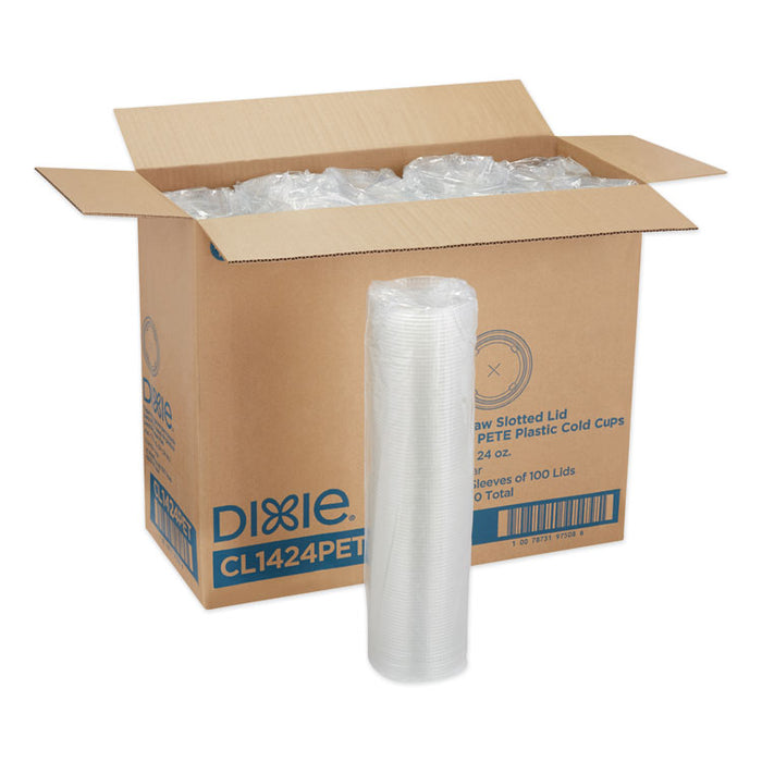 Cold Drink Cup Lids, Fits 16 oz Plastic Cold Cups, Clear, 100/Sleeve, 10 Sleeves/Carton