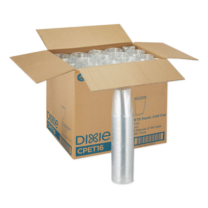 Clear Plastic PETE Cups, 16 oz, 50/Sleeve, 20 Sleeves/Carton