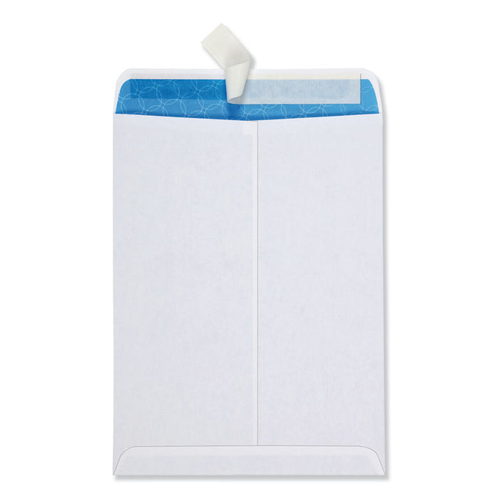 Security Tinted Catalog Envelope, #10 1/2, Cheese Blade Flap, Redi-Strip Closure, 9 x 12, White, 100/Box