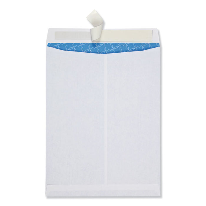 Security Tinted Catalog Envelope, #13 1/2, Cheese Blade Flap, Redi-Strip Closure, 10 x 13, White, 100/Box